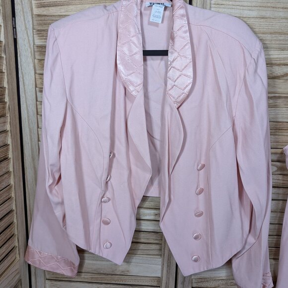 VINTAGE Dawn Joy 2 Elegant Pink Dress and Jacket Set Size 20 - Picture 2 of 15